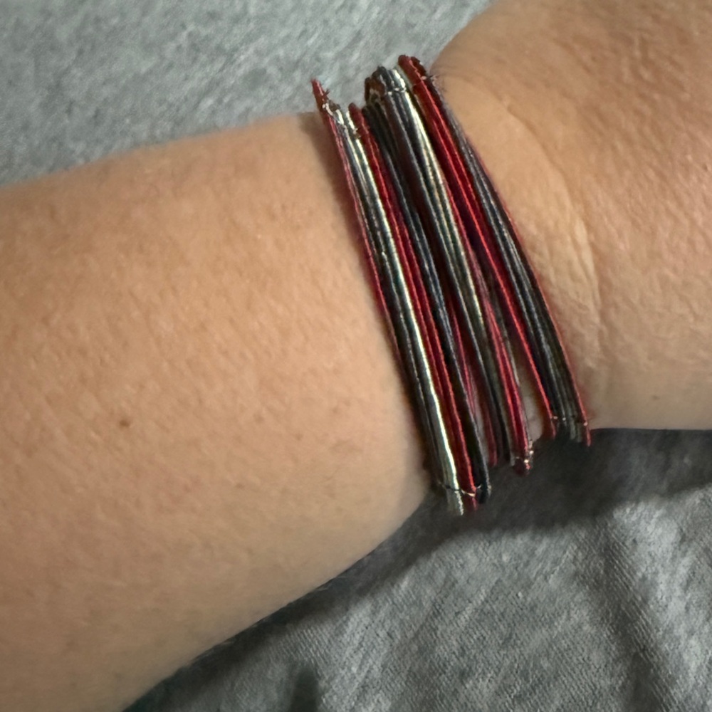 Wire Multicolor Cuff Bracelet Set - image 3